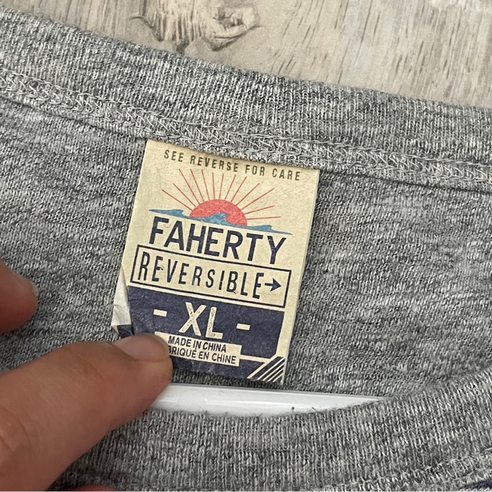 Faherty Reversible Sweatshirt Cloud Crew Organic … - image 2